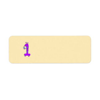 Etiqueta primeiro aniversario. Cartoon em Purple.