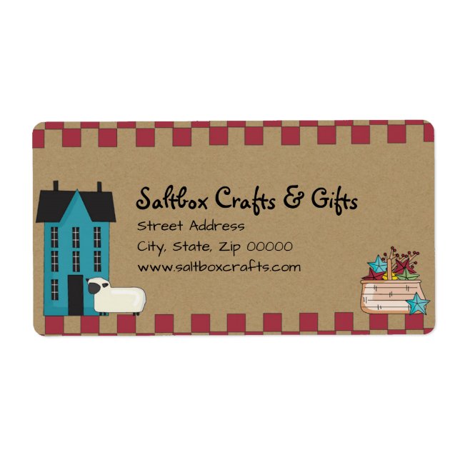 Etiqueta Primitiva da Saltbox House (Frente)