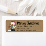Etiqueta Primitivo Snowman Christmas Kraft Endereço de devo<br><div class="desc">Um boneco de neve primitivo e rústico,  todos vacilou no seu feriado melhor com o cartaz do Polo Norte de madeira. . Perfeito para a sua correspondência de Natal. Será parte de uma coleção. Perfeito para uso profissional ou pessoal.</div>