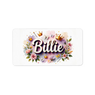 Etiqueta Princesa Floral Name Labels - Autocolante Personal