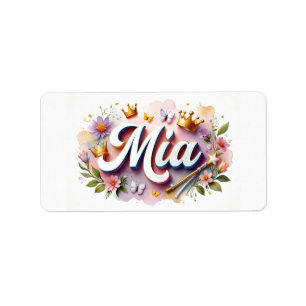 Etiqueta Princesa Floral Name Labels - Autocolante Personal