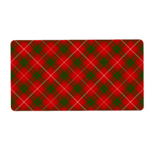 Etiqueta Príncipe de Rothesay tartan xadrez verde-vermelha-