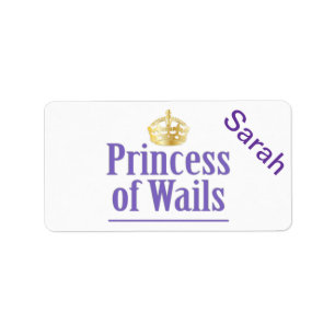 Etiqueta Príncipe dos lamentos/princesa dos lamentos (Wale