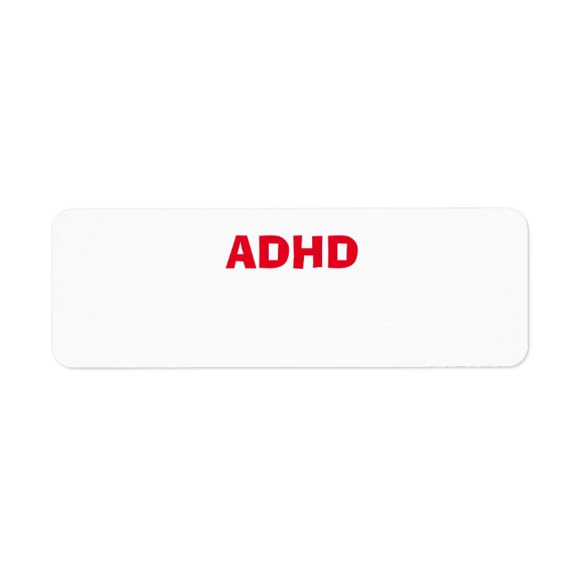 Etiqueta Problema de saúde ADHD ADD (Frente)