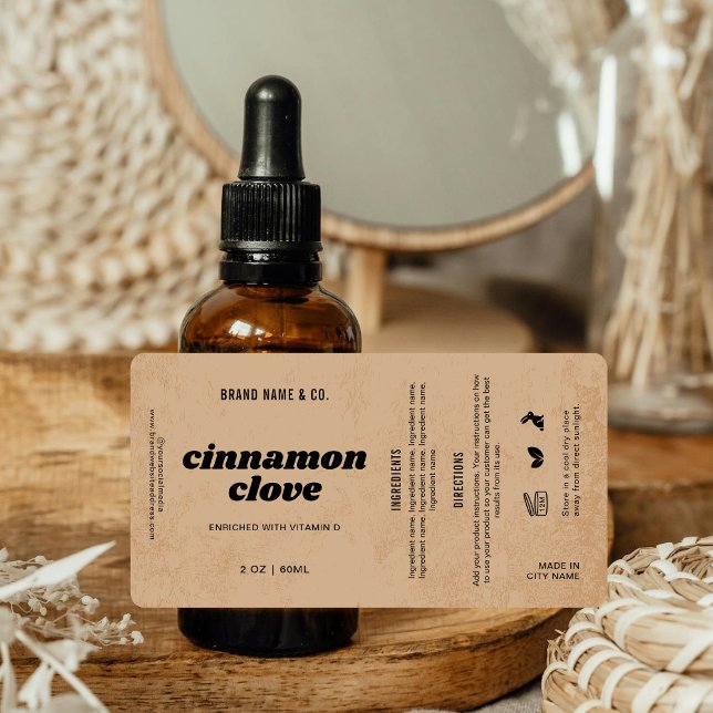 Etiqueta  Product Customizable Brown Rustic Label (Criador carregado)