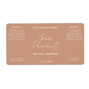 Etiqueta Produto de Script Moderno Simples Terracotta Neutr