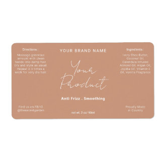 Etiqueta Produto de Script Moderno Simples Terracotta Neutr