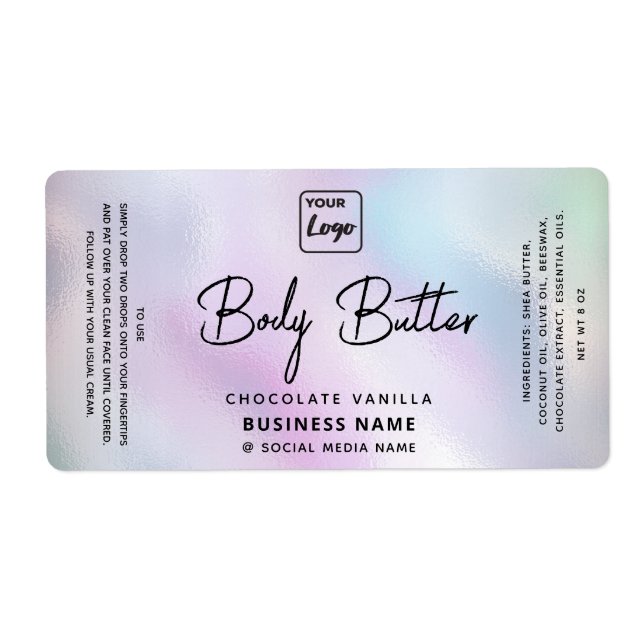 Etiqueta Produto holográfico da tipografia profissional l (Frente)