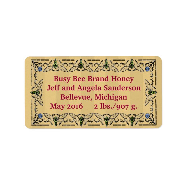 Etiqueta Produto personalizado de abelha ocupada (Frente)