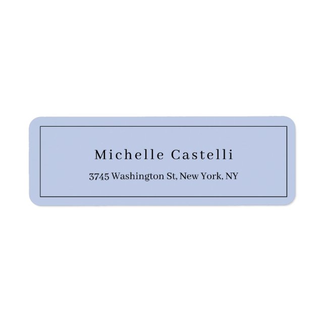 Etiqueta Professional Unique Classical Simple Pale Blue (Frente)