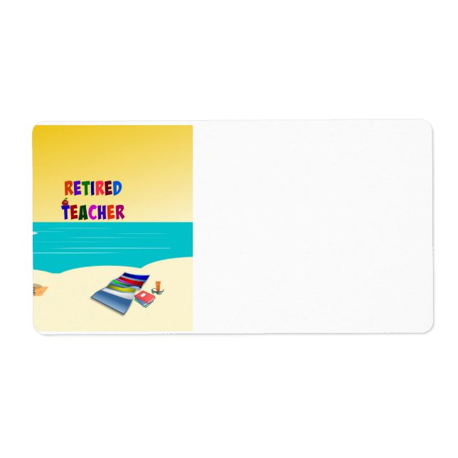 Etiqueta Professor aposentado, divertido no sol (Frente)