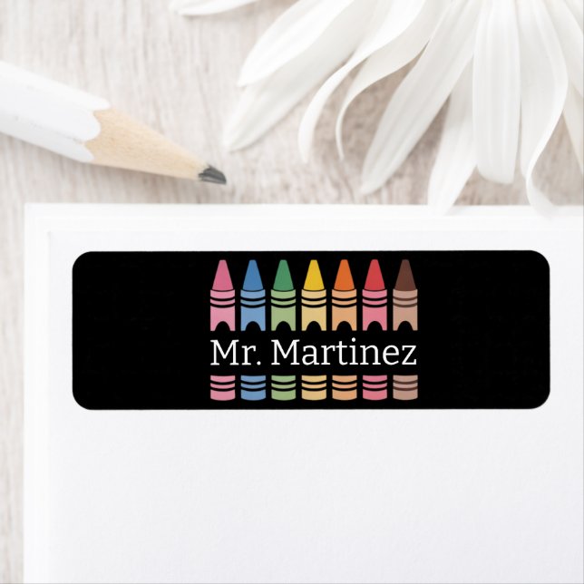 Etiqueta Professor personalizado Crayon Nome Cute Back Scho (Insitu)