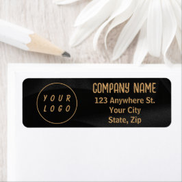 Etiqueta Profissional Elegante Preto E Dourado