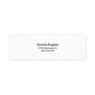 Etiqueta Profissional minimalista branco liso moderno
