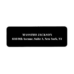 Etiqueta Profissional preto moderno minimalista adicionar n
