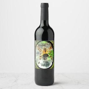 Etiqueta projetada da garrafa de vinho da Web de