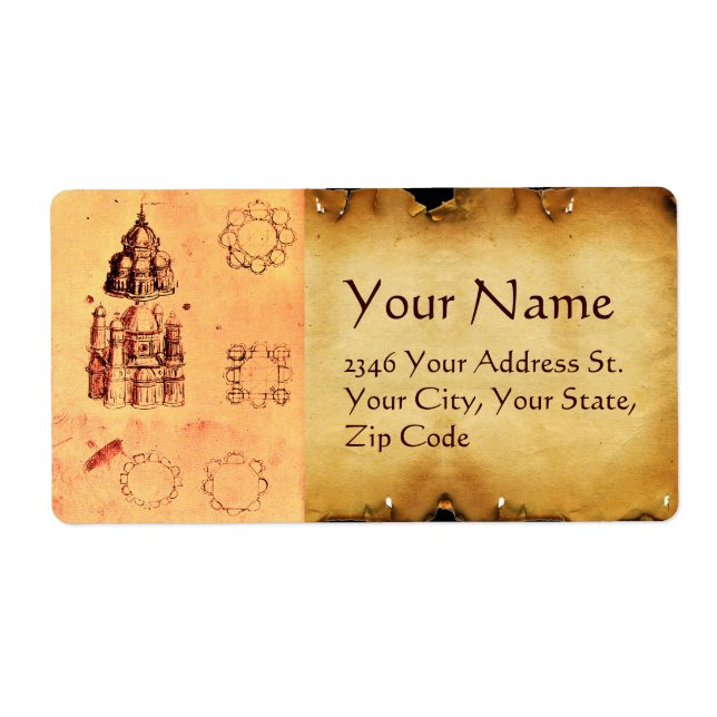 ETIQUETA PROJETO ARQUITETÔNICO DE RENASCIMENTO, ARQUITETO (Frente)