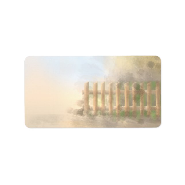 Etiqueta projeto de paisagem de névoa de verão (Frente)