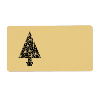 Etiqueta Projeto preto e Dourado da árvore de Natal da cor