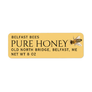 Etiqueta Provença Endereço de Devolução Amarelo Abelha de M