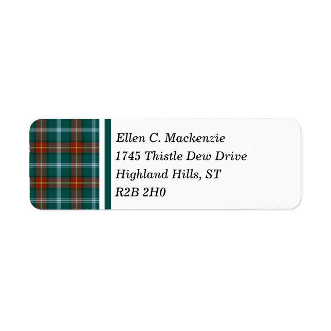 Etiqueta Província de Manitoba Canada Tartan (Frente)