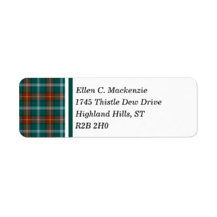 Etiqueta Província do Tartan de Manitoba Canadá