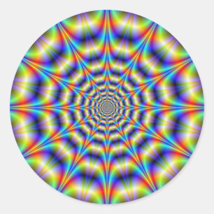 Etiqueta psicadélico da roda