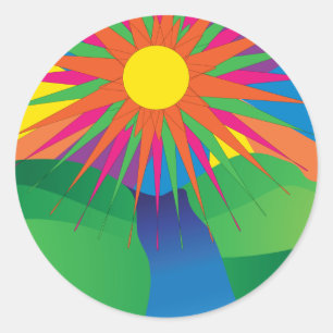 Etiqueta psicadélico de Sun