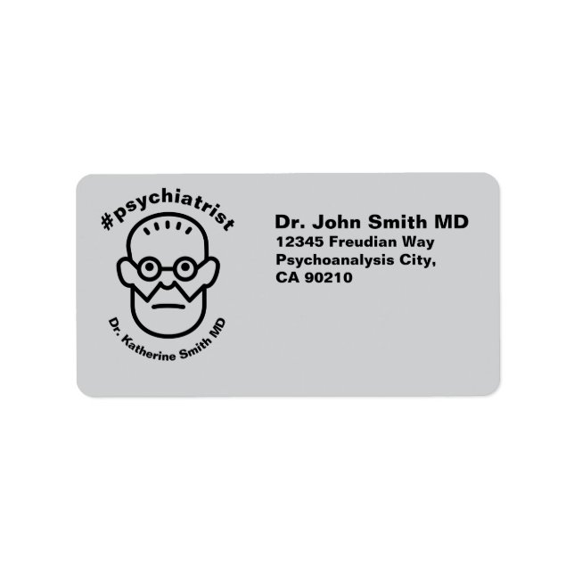 Etiqueta psychiatrist antistress Freud Therapy Health  (Frente)