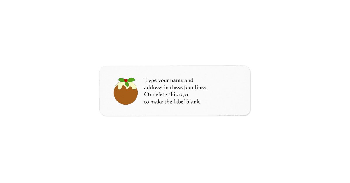 Etiqueta Pudim do Natal. Fundo branco | Zazzle.com.br