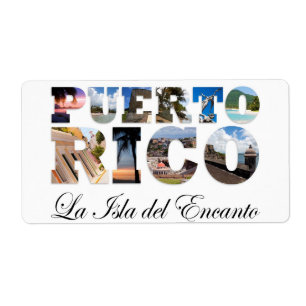Etiqueta Puerto Rico La Isla Del Encanto Colagem/montagem