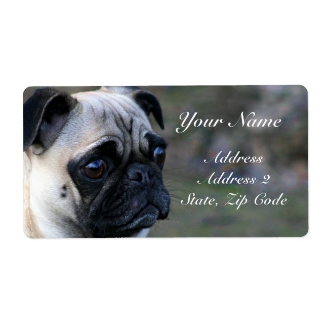 Etiqueta Pug Address Labels (Frente)