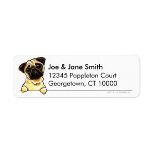 Etiqueta Pug da jovem corça limpo & simples