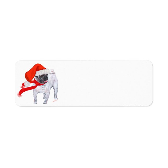Etiqueta Pug de Natal (Frente)