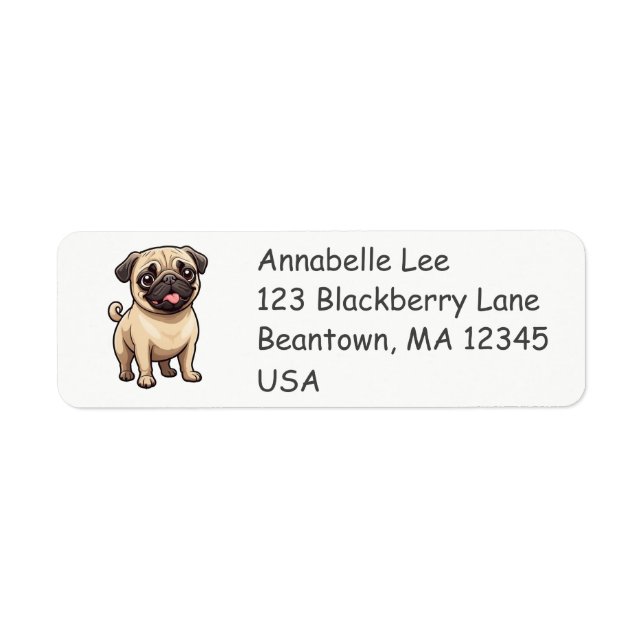Etiqueta Pug Fofo (Frente)