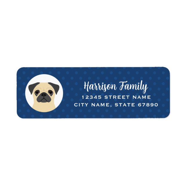 Etiqueta Pug Return Address Labels (Frente)