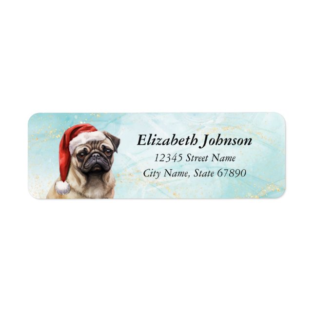 Etiqueta Pug Return Address Labels (Frente)