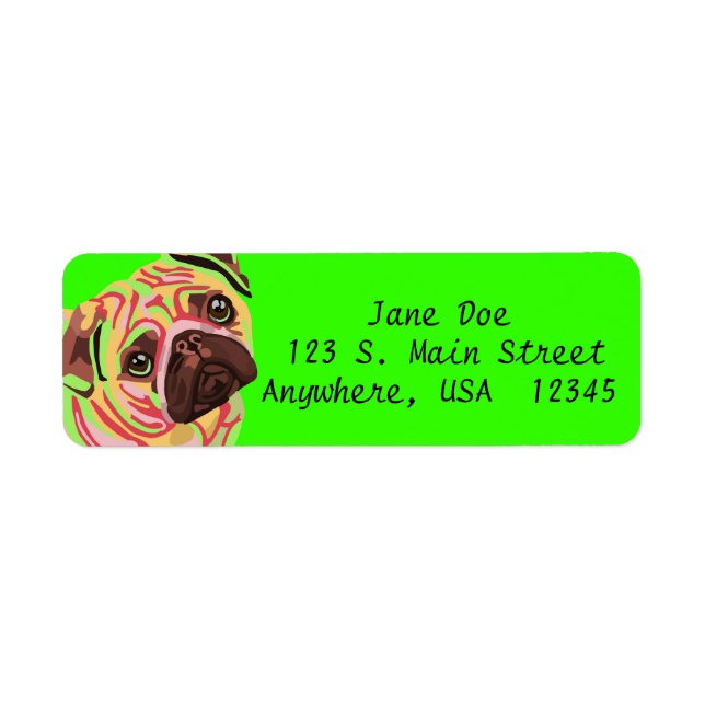 Etiqueta Pug Return Address Labels (Frente)