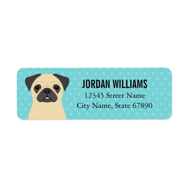 Etiqueta Pug Return Address Labels (Frente)