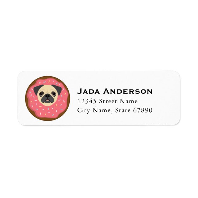 Etiqueta Pug Return Address Labels (Frente)