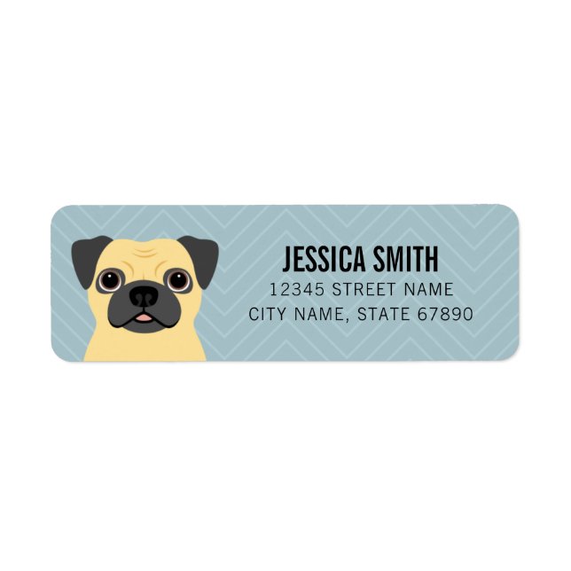 Etiqueta Pug Return Address Labels (Frente)