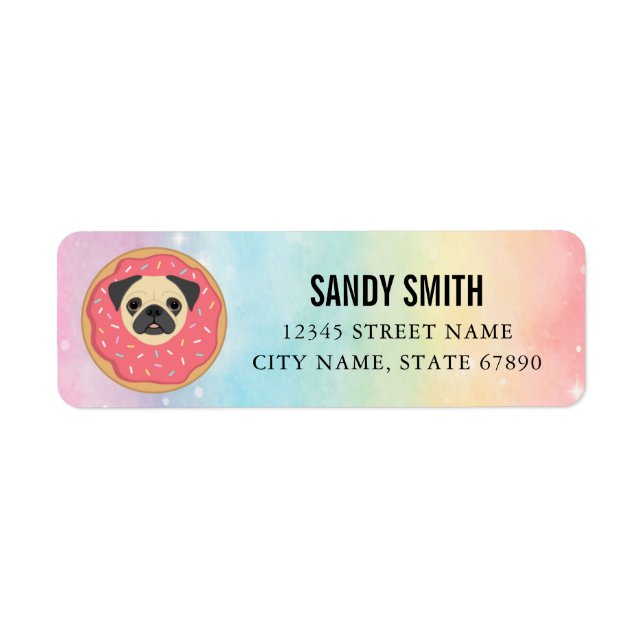 Etiqueta Pug Return Address Labels (Frente)