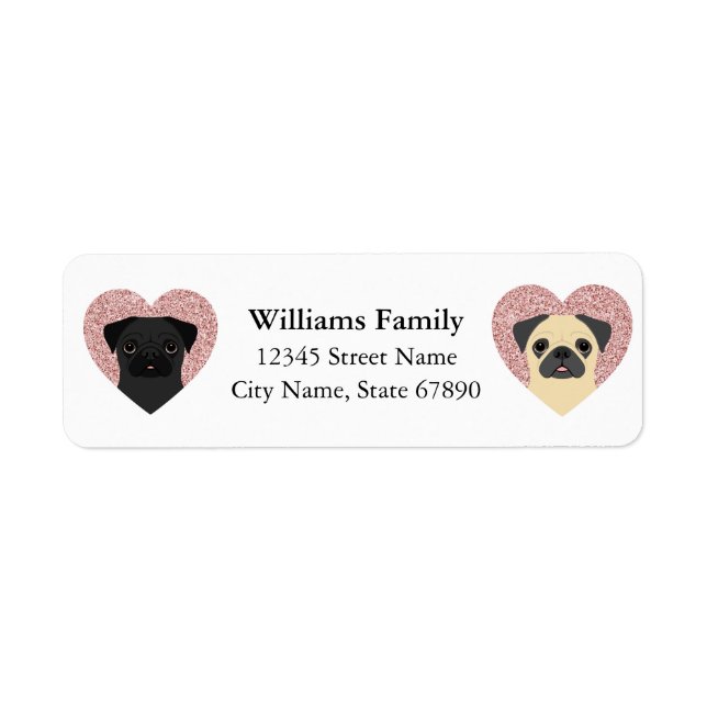 Etiqueta Pug Return Address Labels (Frente)