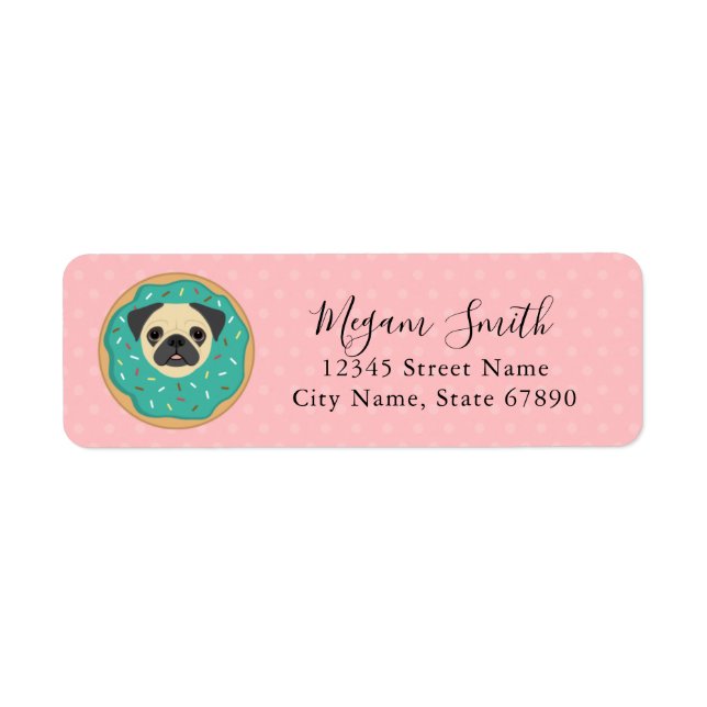 Etiqueta Pug Return Address Labels (Frente)