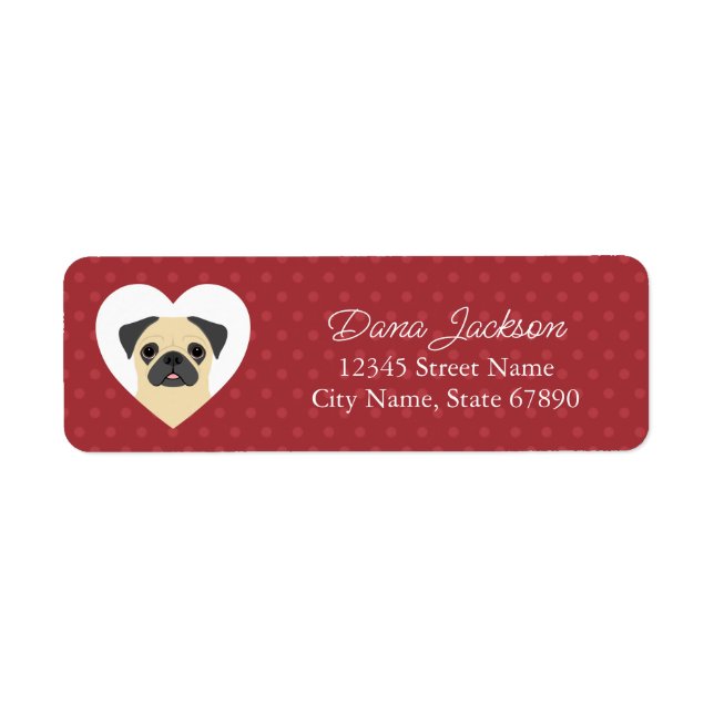 Etiqueta Pug Return Address Labels (Frente)