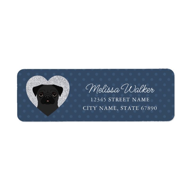 Etiqueta Pug Return Address Labels (Frente)