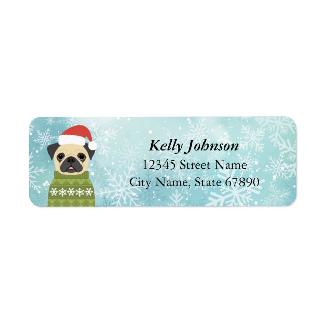 Etiqueta Pug Return Address Labels (Frente)