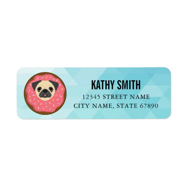 Etiqueta Pug Return Address Labels (Frente)