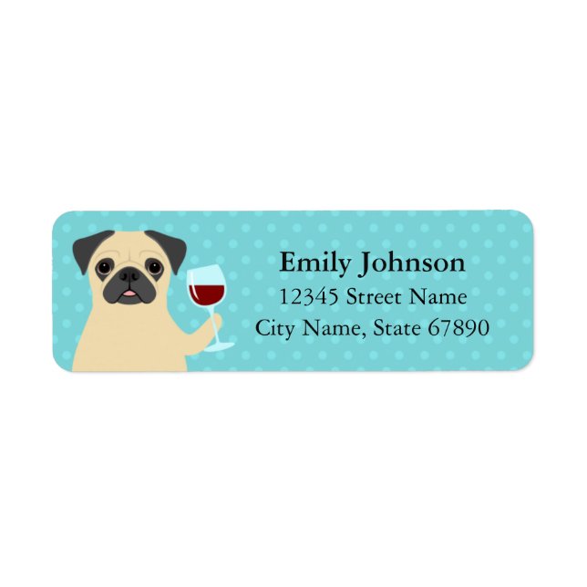 Etiqueta Pug Return Address Labels (Frente)