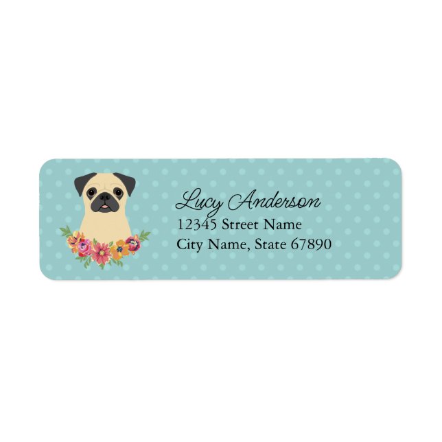 Etiqueta Pug Return Address Labels (Frente)